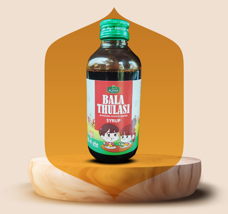 Ayuralpha Bala Thulasi Syrup  promoting immunity growth in kids.