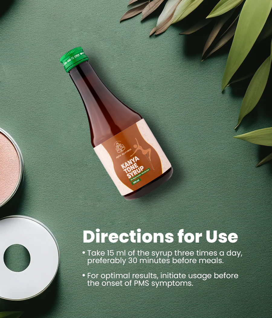 Kanya Tone Syrup -Ayurvedic Solution for Hormonal Balance and Period Pain Relief - directions for use