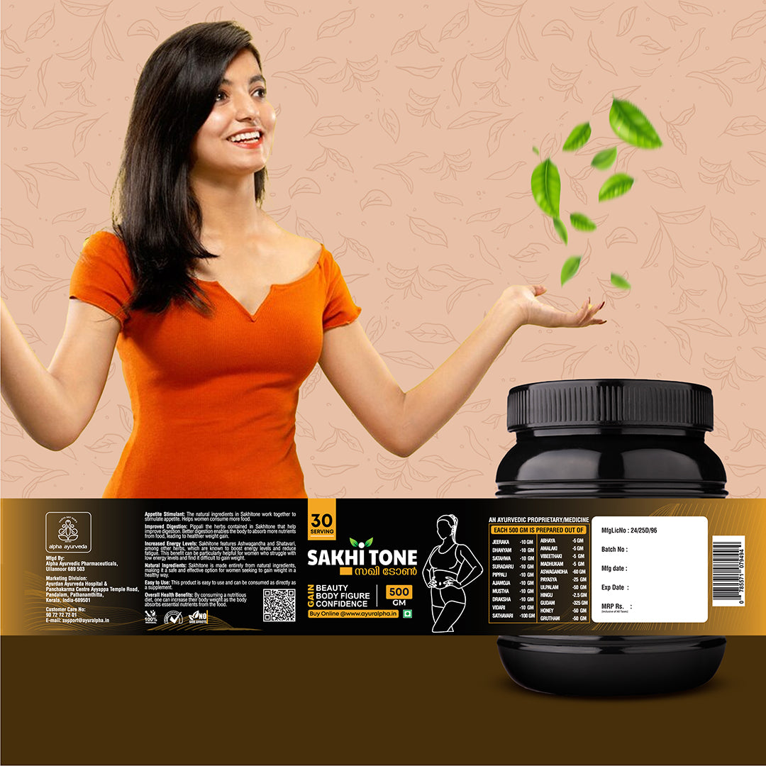 Sakhi Tone+ Women’s Health Enhancer | Full Power of Traditional Herbs for Weight Gain & Beauty | Curves & Glow Formula | Safe Ayurvedic Solution for Women